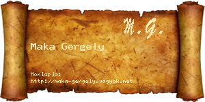 Maka Gergely névjegykártya